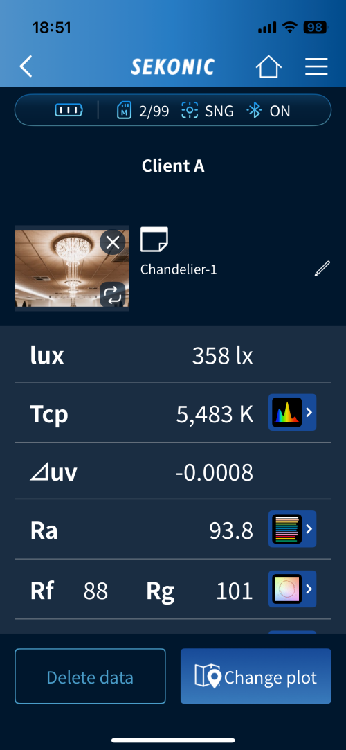 CISopto Products Sekonic C-4000 Spectrometer - app screenshot