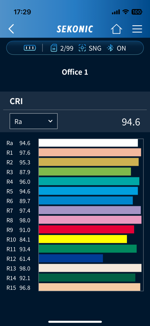 CISopto Products Sekonic C-4000 Spectrometer - app screenshot