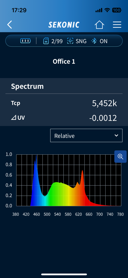 CISopto Products Sekonic C-4000 Spectrometer - app screenshot