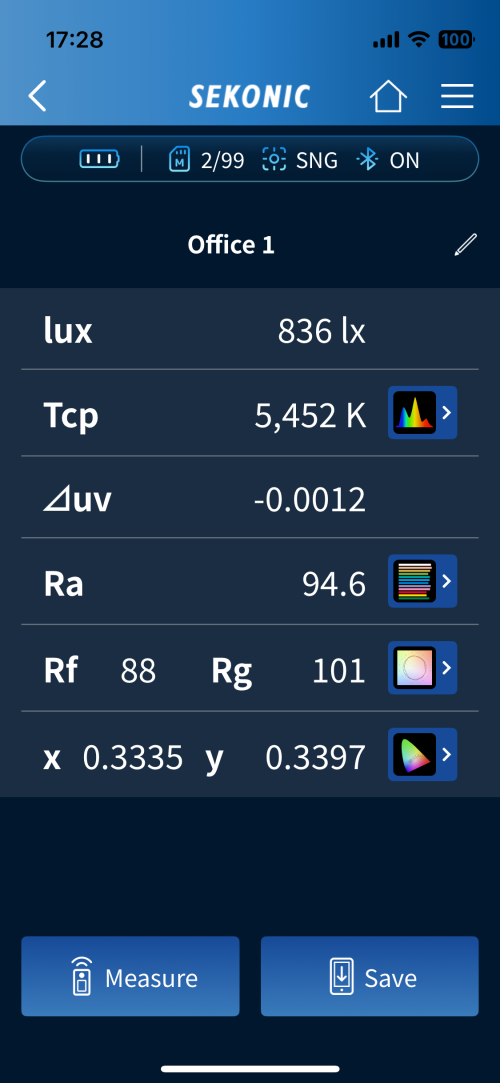 CISopto Products Sekonic C-4000 Spectrometer - app screenshot